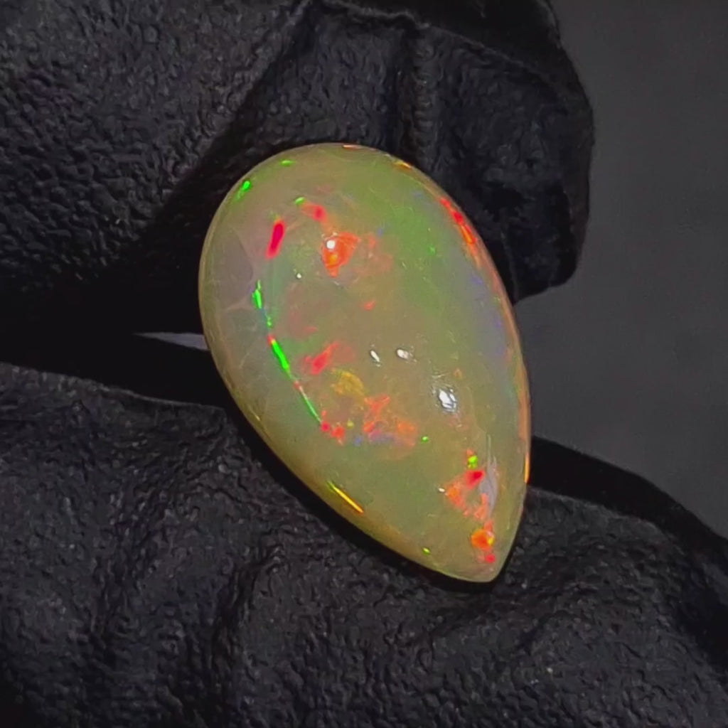 7.9Cts Natural Ethiopian Opal Cabochon | Pear | 19x12mm | Untreated