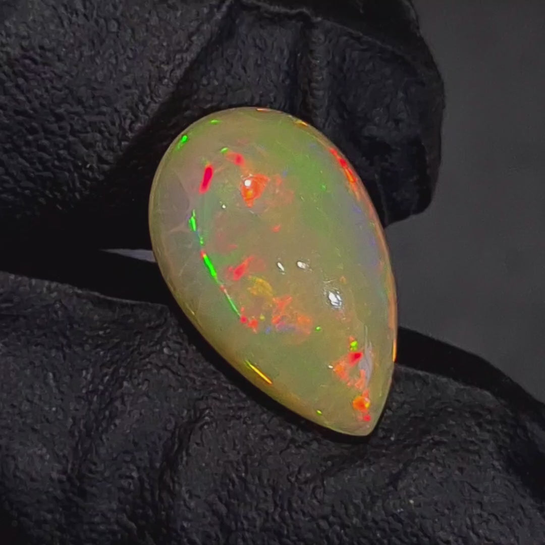 7.9Cts Natural Ethiopian Opal Cabochon | Pear | 19x12mm | Untreated