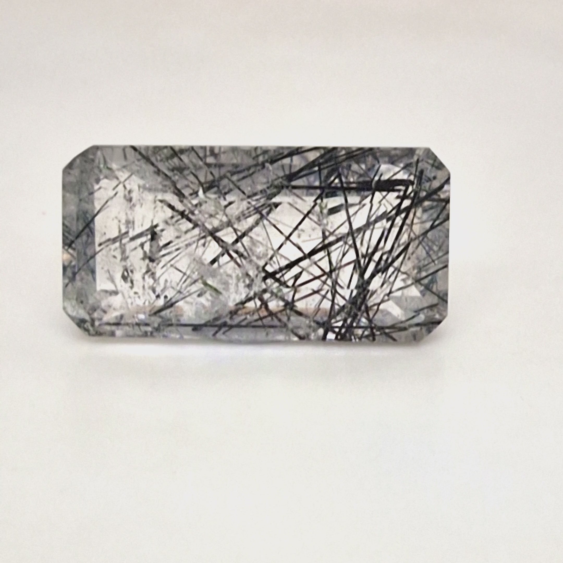 Natural Black Rutile Faceted  | Rectangle  | Size: 24x12mm