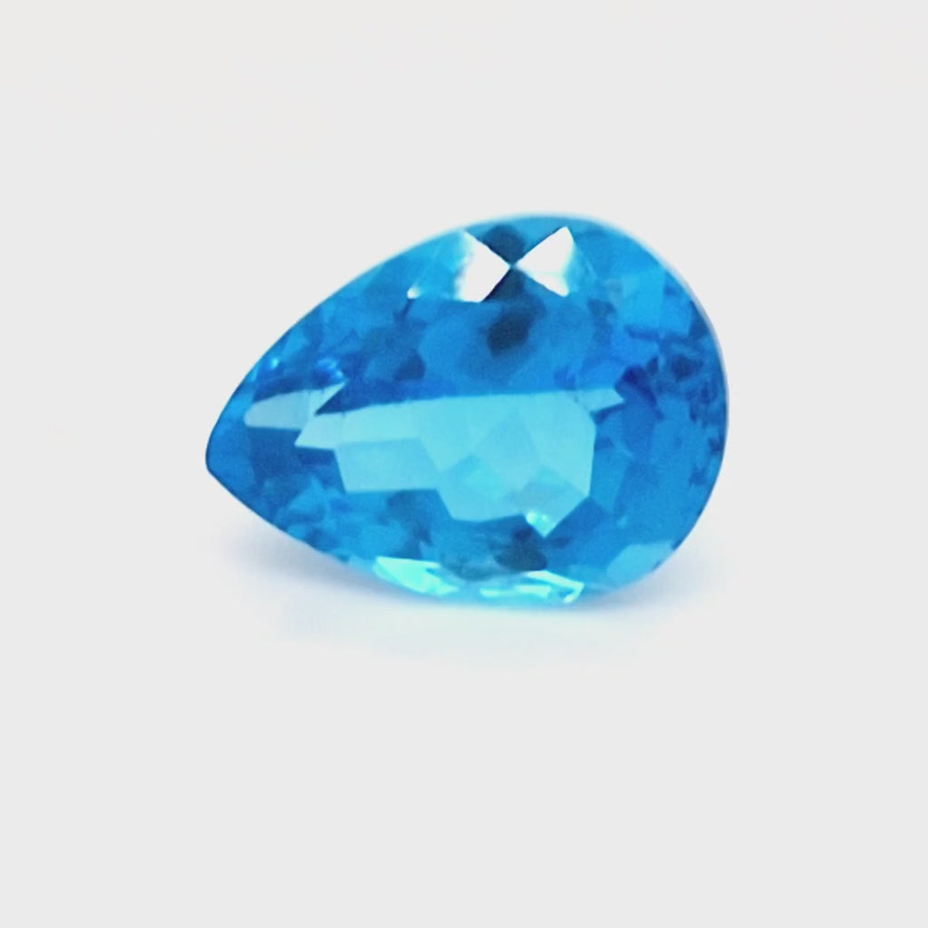 Natural Swiss Blue Topaz Faceted | Pear  | Size: 15x11mm