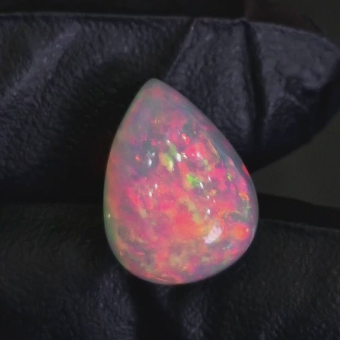 11.9Cts Natural Ethiopian Opal Cabochon | Pear | 18x13mm | Untreated