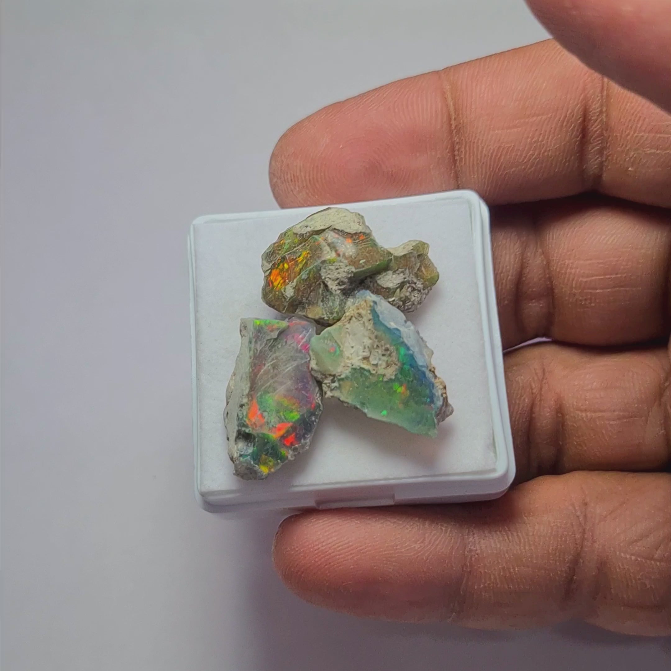 3 Pcs Natural Black Opal Rough | Size: 19-23mm