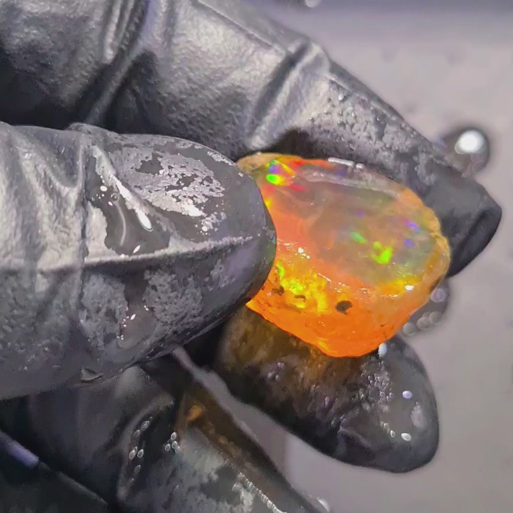 48 Carats | Ethiopian Water Opal Specimen grade | Brilliant play of colour| 28x22mm