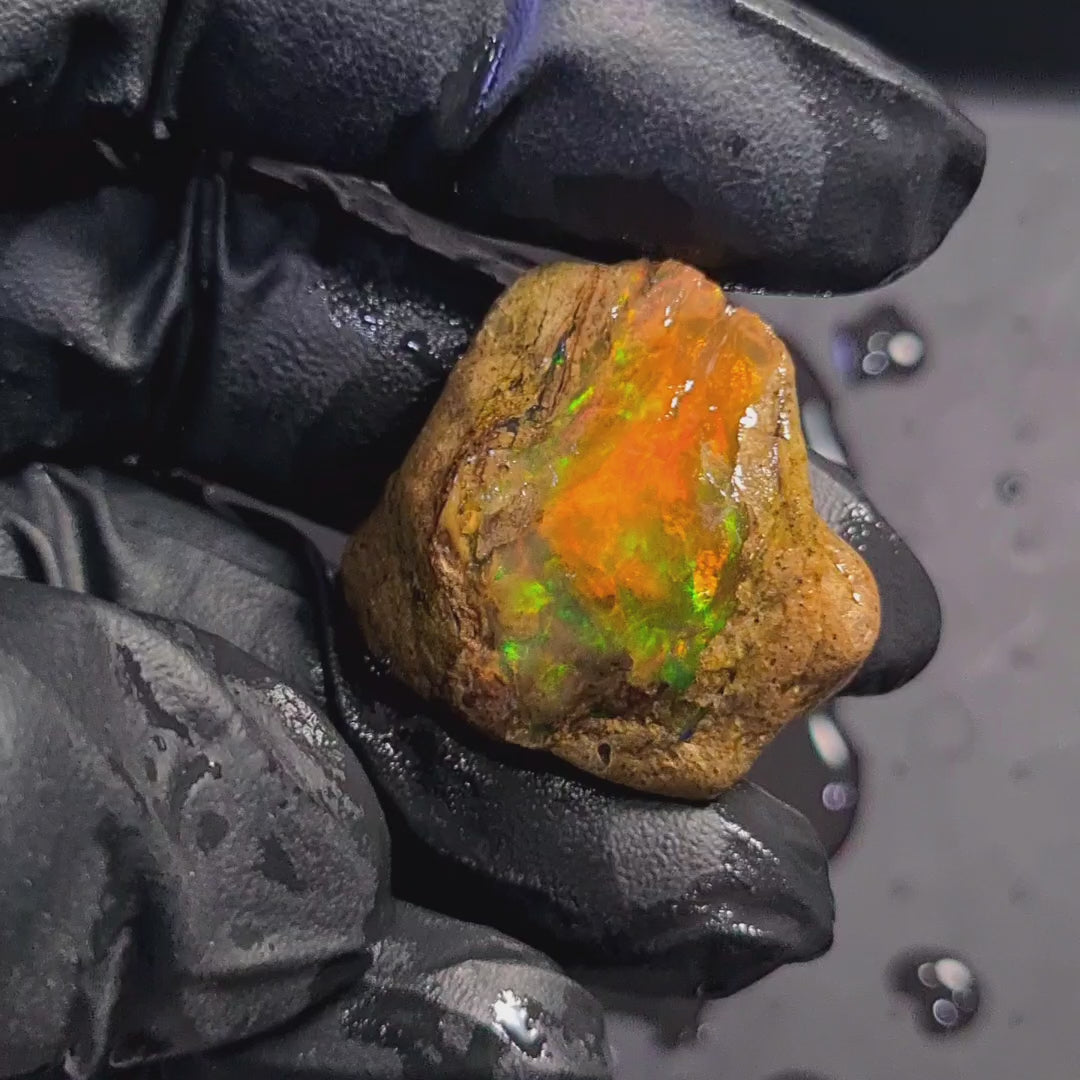 69Carats | Ethiopian Water Opal Specimen grade | Brilliant play of colour| 34x32mm