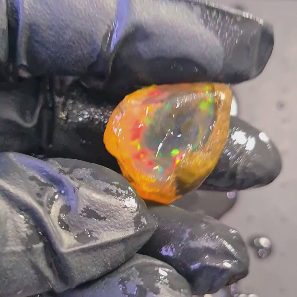 56Carats | Ethiopian Water Opal Specimen grade | Brilliant play of colour| 29x24mm