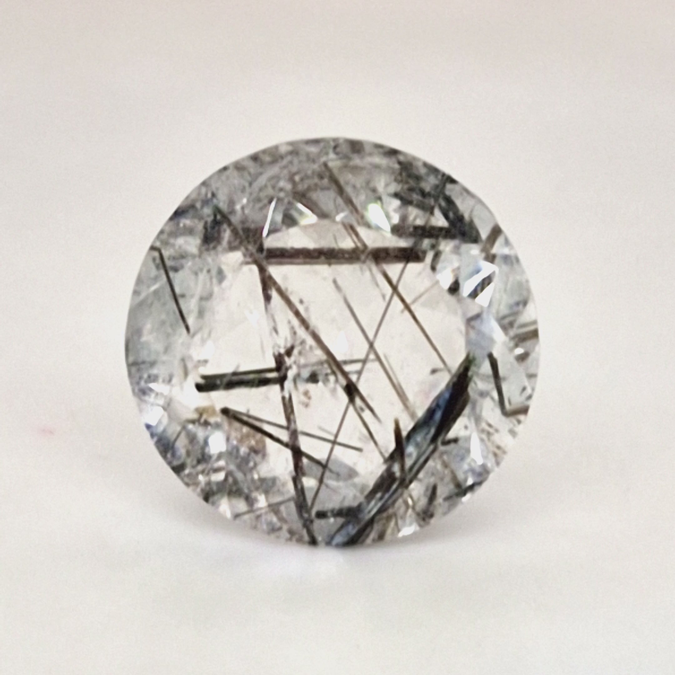 Natural Black Rutile Faceted  | Round  | Size: 17mm