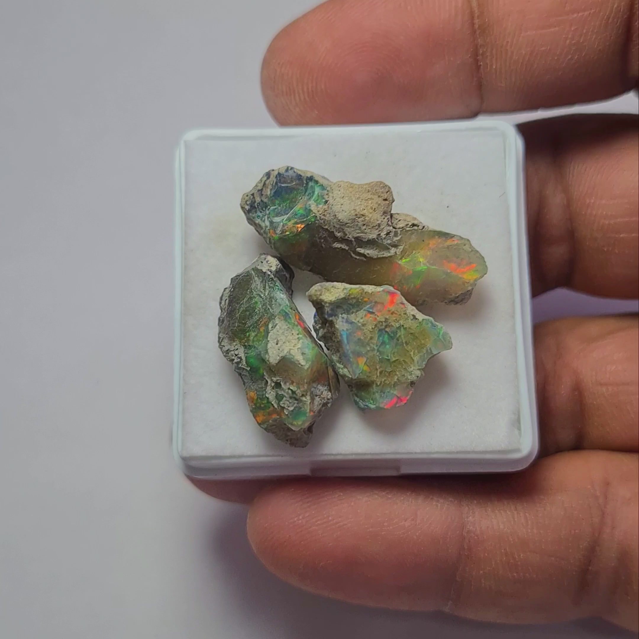 3 Pcs Natural Black Opal Rough | Size: 16-28mm