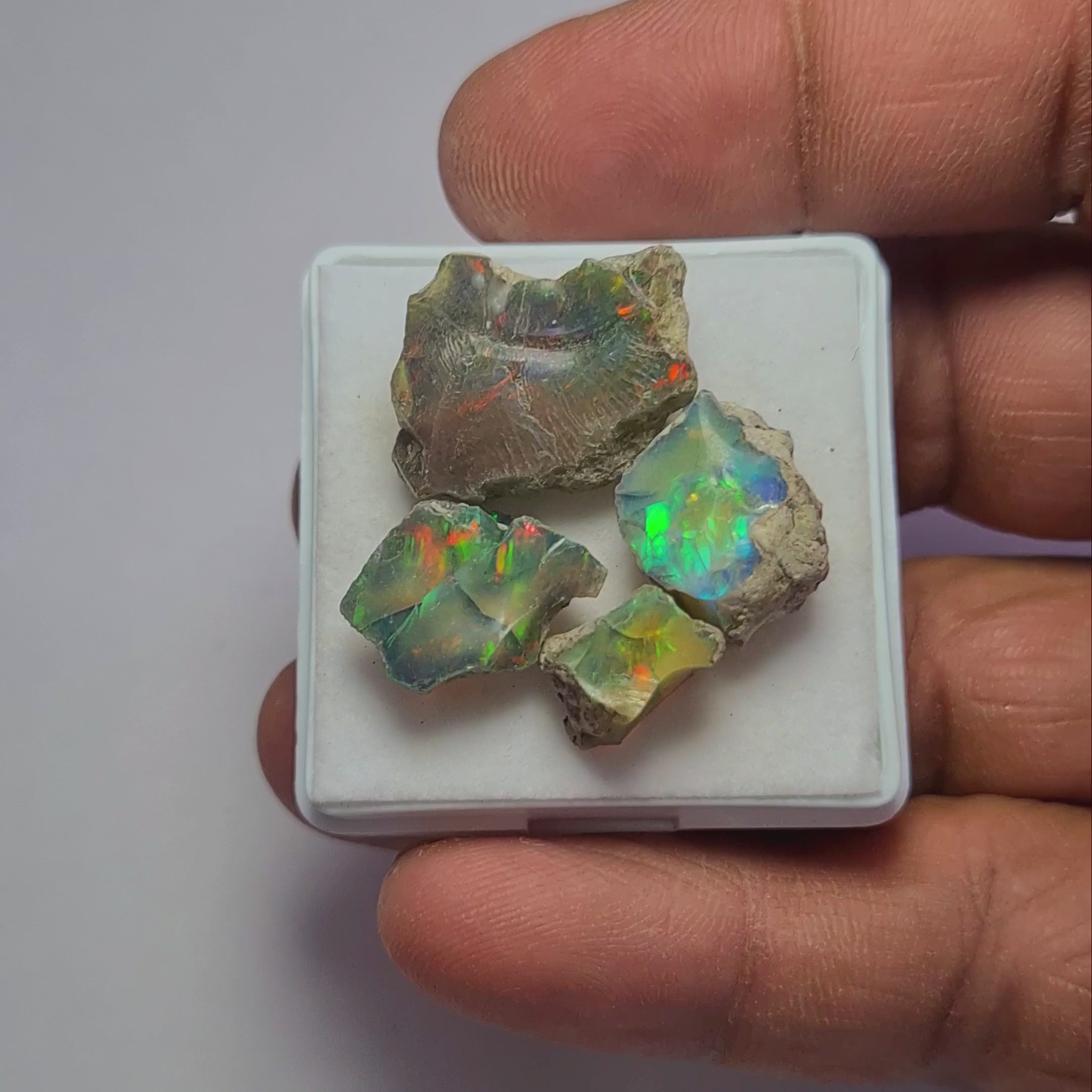 4 Pcs Natural Black Opal Rough | Size: 9-21mm