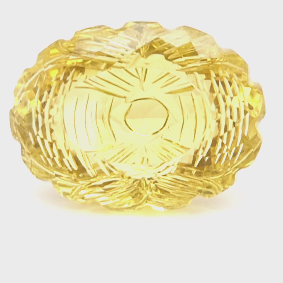 Natural Lemon Quartz Carved  | Oval  | Size: 31x23mm