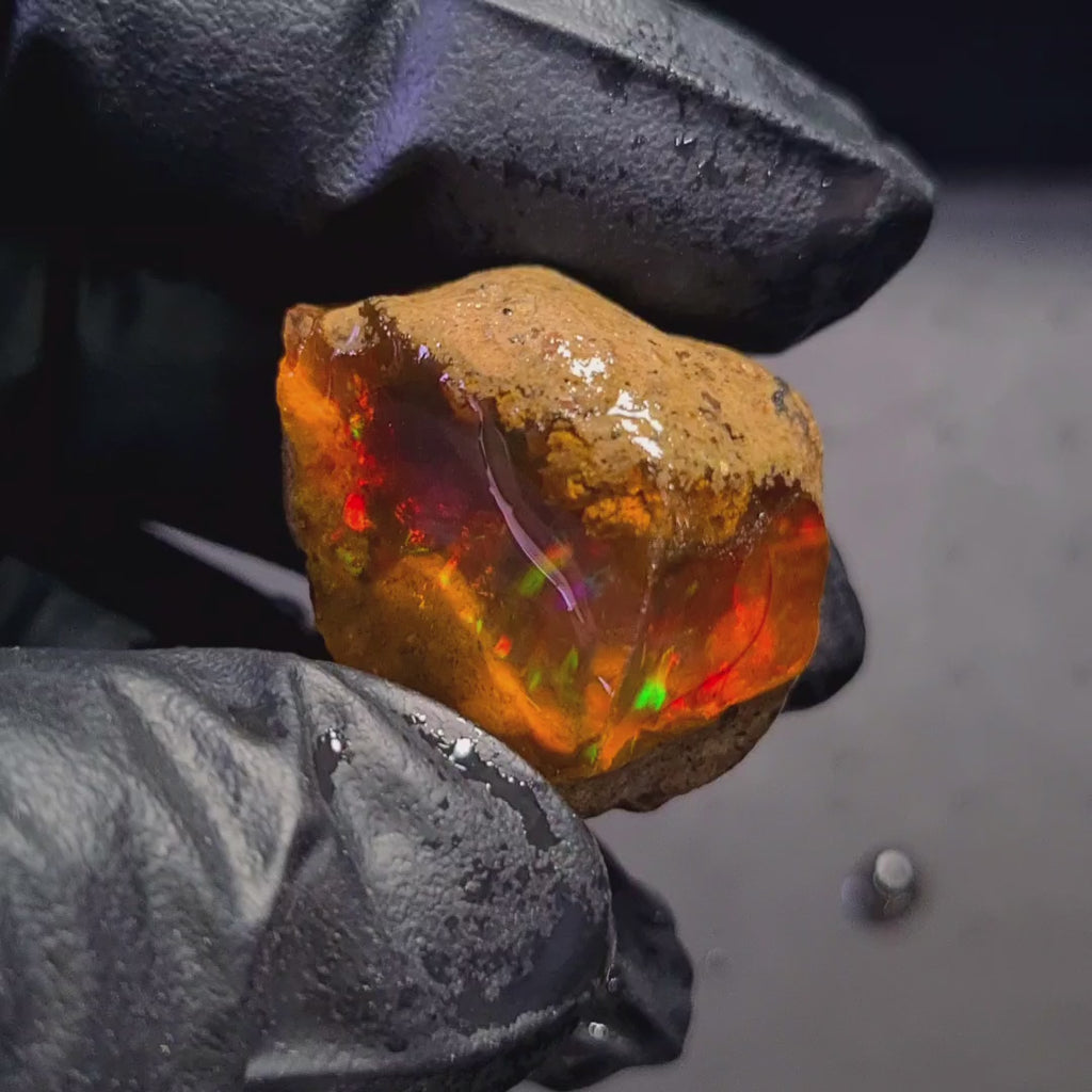 89 Carats | Ethiopian Water Opal Specimen grade | Brilliant play of colour| 32x26mm
