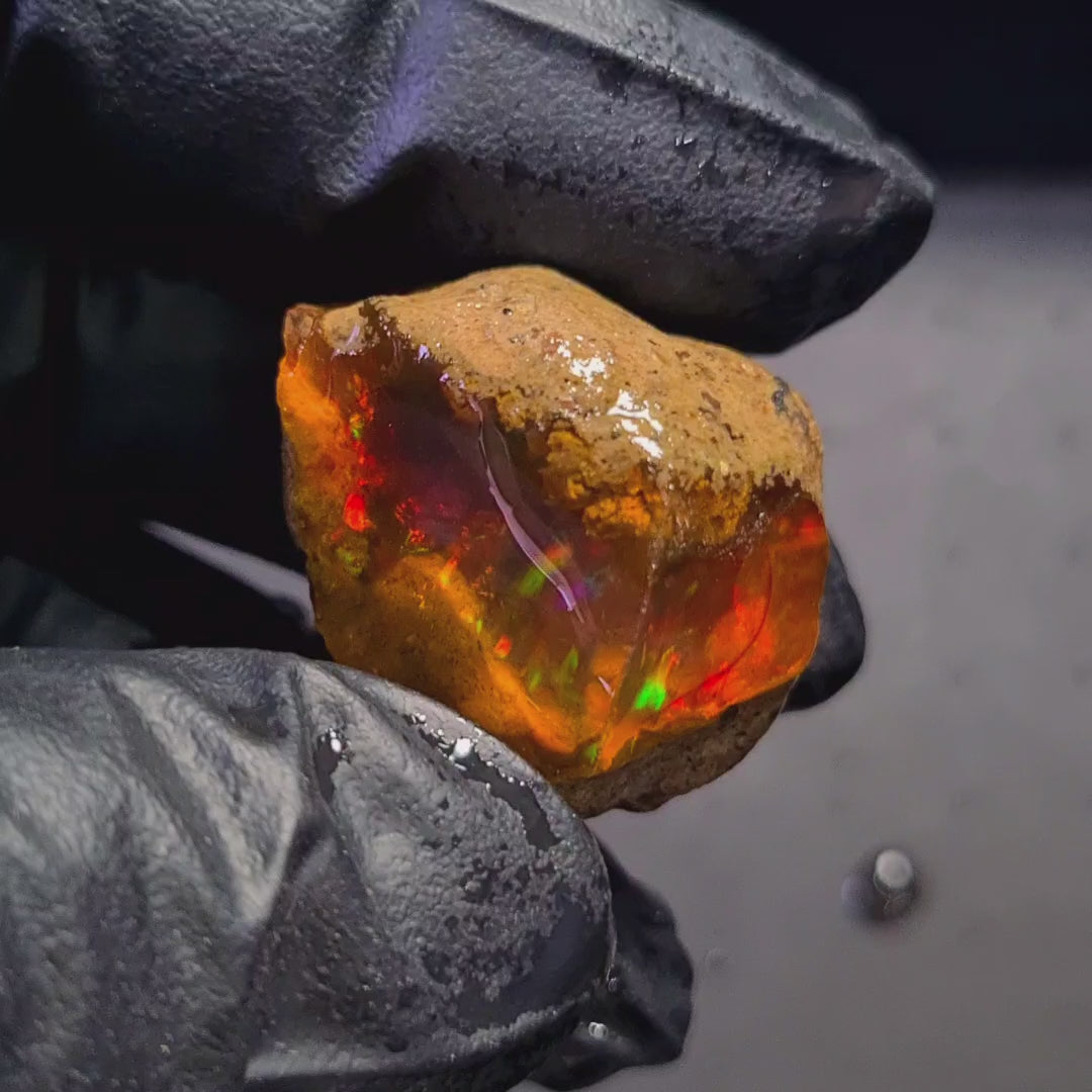 89 Carats | Ethiopian Water Opal Specimen grade | Brilliant play of colour| 32x26mm