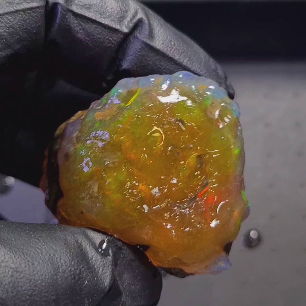 458 Carats | Ethiopian Jumbo Water Opal Specimen grade | Brilliant play of colour| 54x44mm