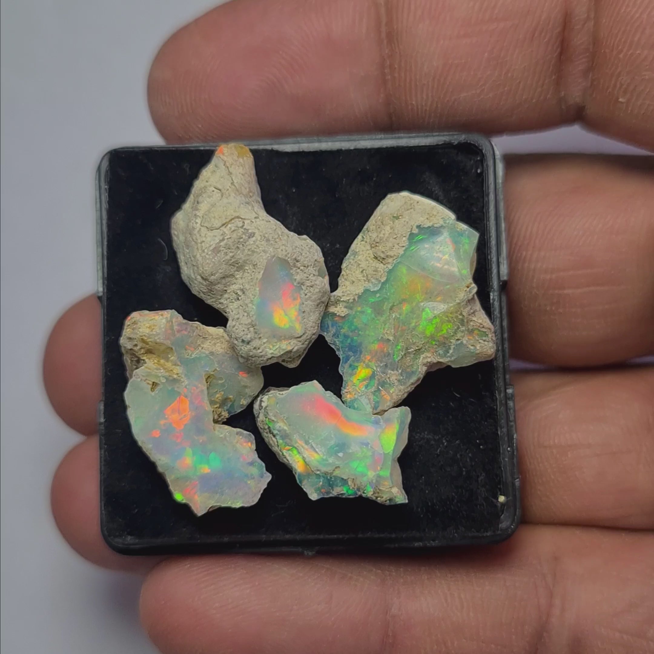 4 Pcs Natural Ethiopian  Opal Rough | Size: 15-21mm