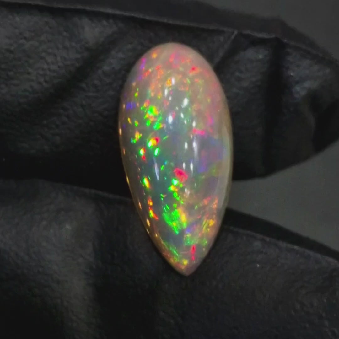 9.5Cts Natural Ethiopian Opal Cabochon | Pear | 23x11mm | Untreated