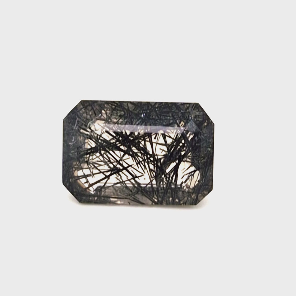 Natural Black Rutile Faceted  | Rectangle  | Size: 20x14mm