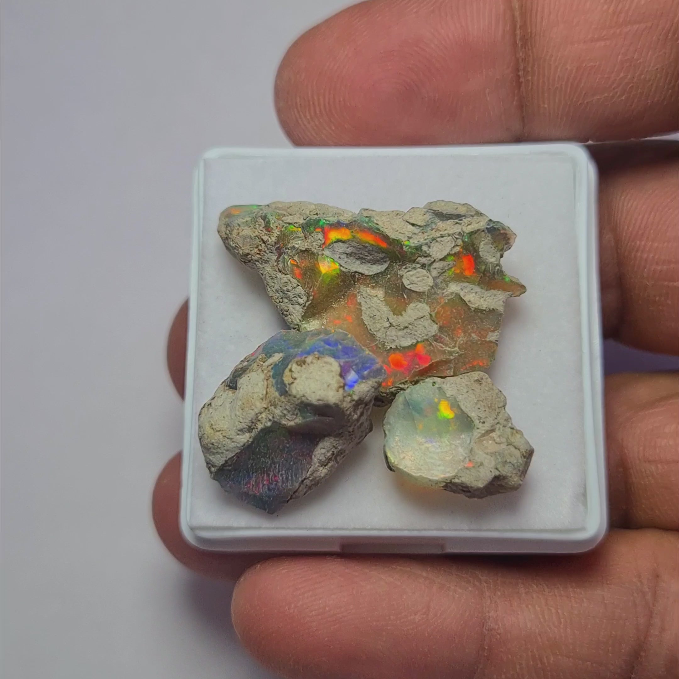 3 Pcs Natural Black Opal Rough | Size: 14-31mm