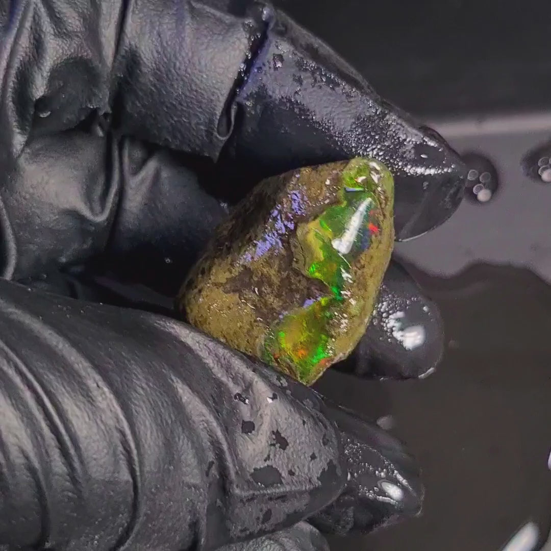 83Carats | Ethiopian Water Opal Specimen grade | Brilliant play of colour| 36x25mm