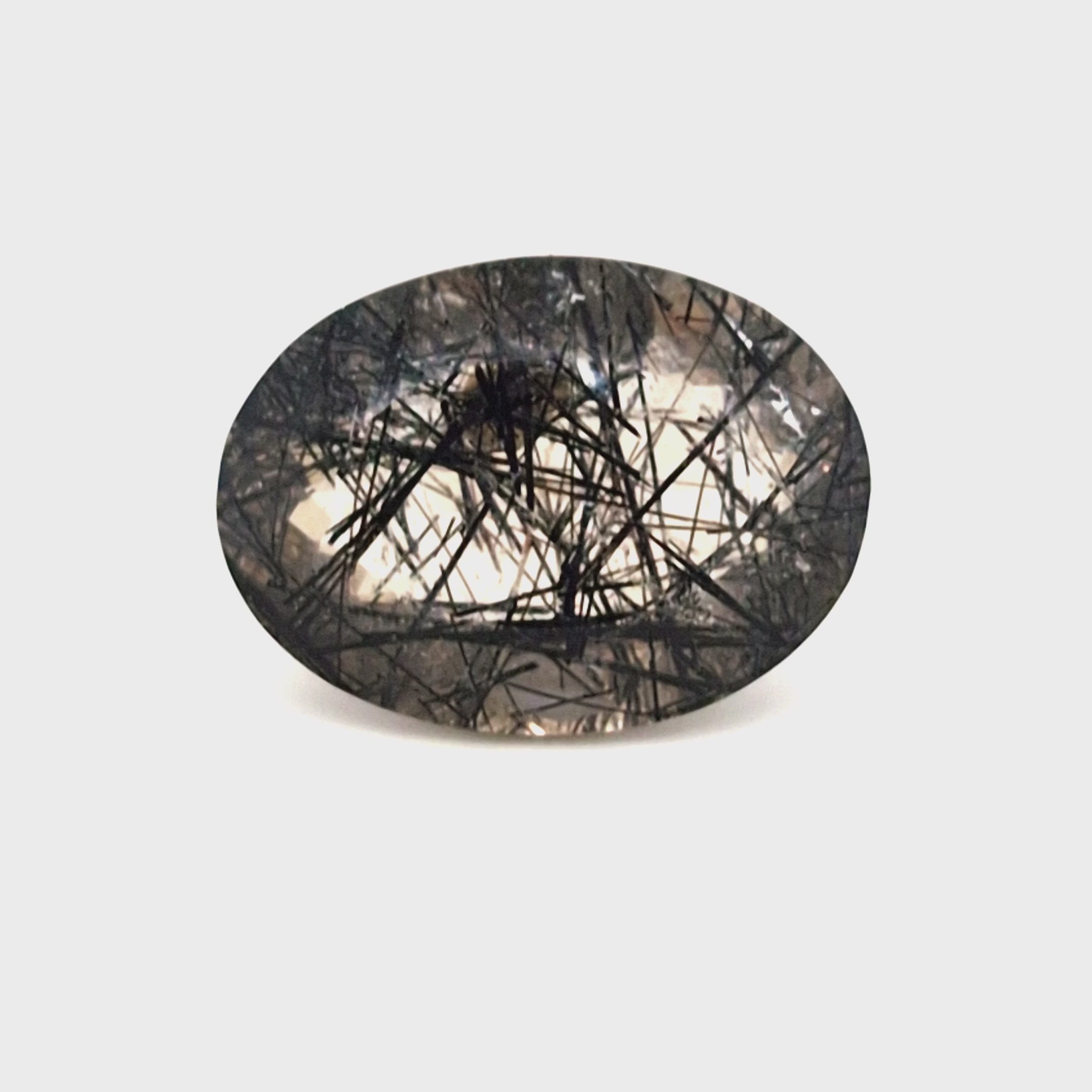 Natural Black Rutile Faceted  | Oval  | Size: 25x19mm
