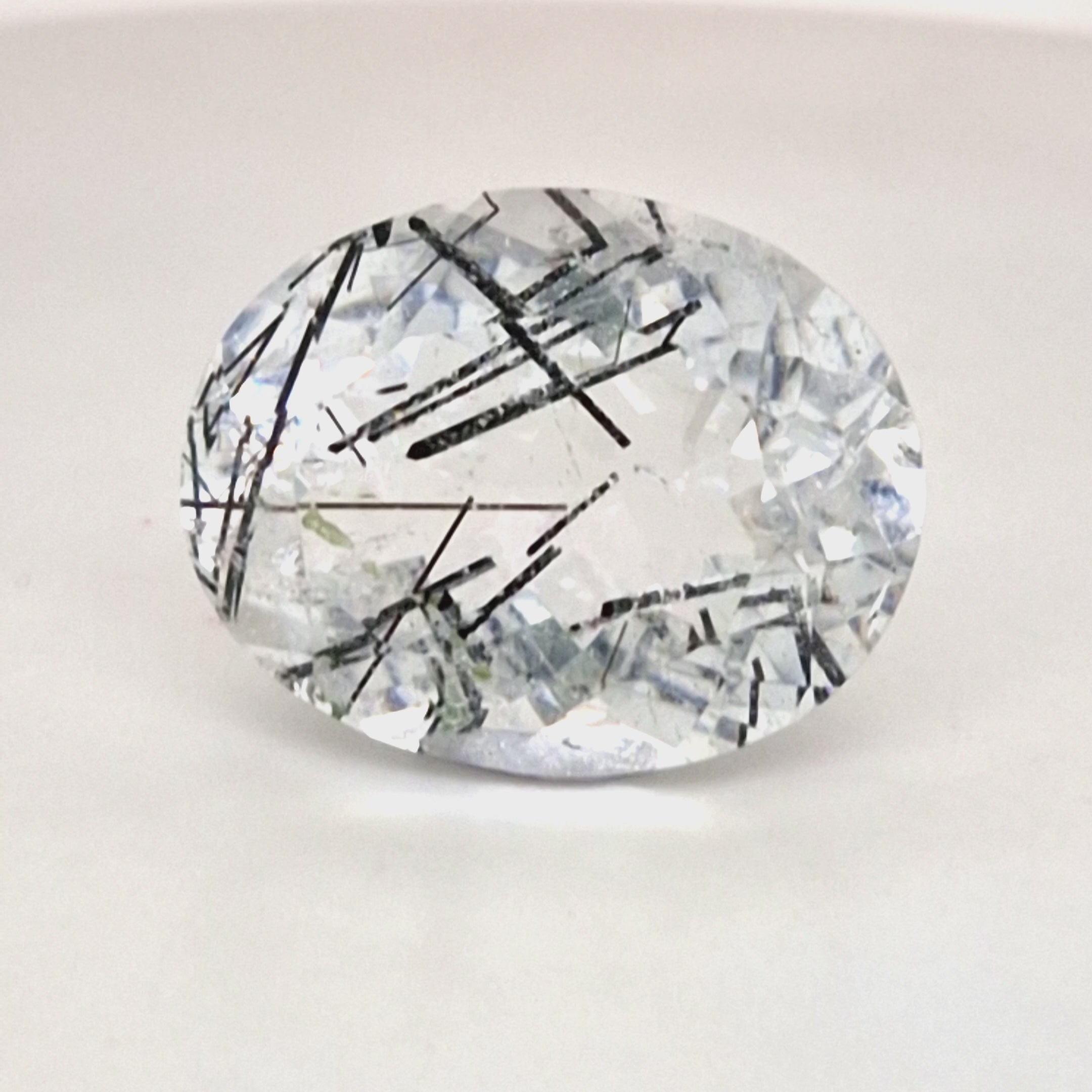 Natural Black Rutile Faceted  | Oval  | Size: 24x19mm