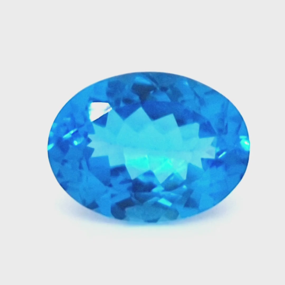 Natural Swiss Blue Topaz Faceted | Oval  | Size: 16x12mm