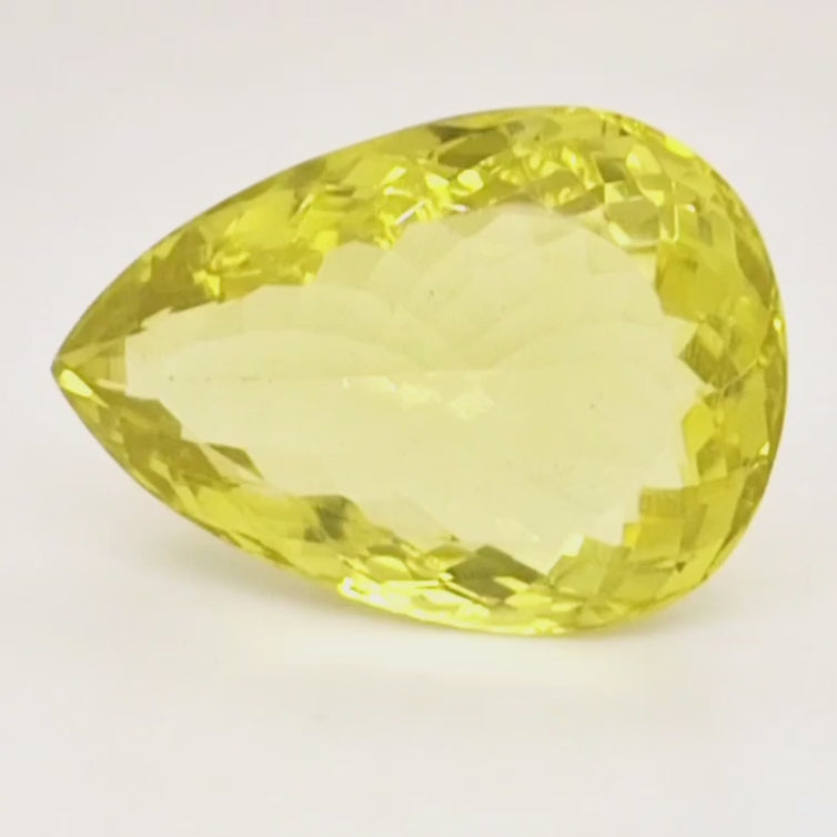 Natural Lemon Quartz Faceted  | Pear  | Size: 28x20mm