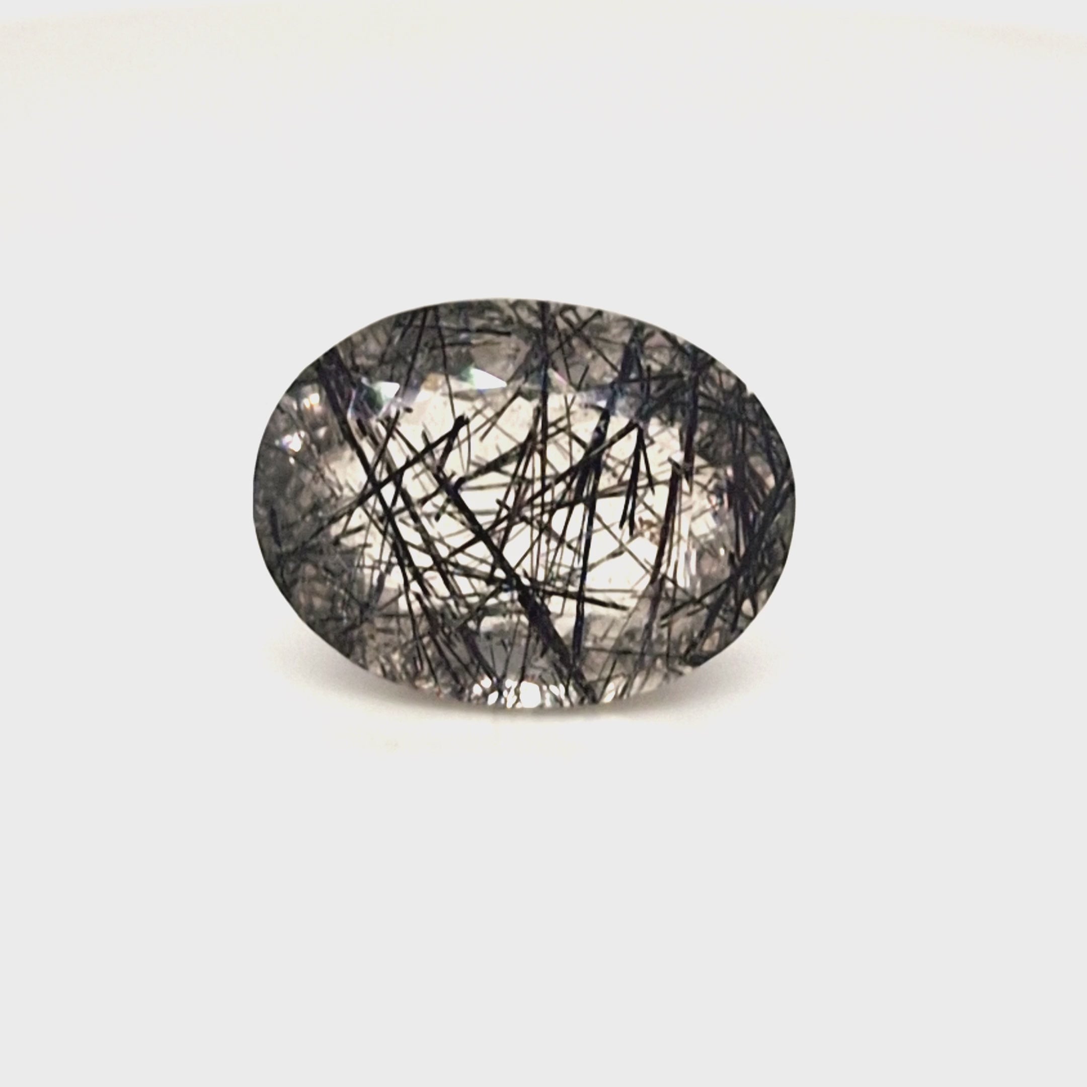 Natural Black Rutile Faceted  | Oval  | Size: 19x15mm