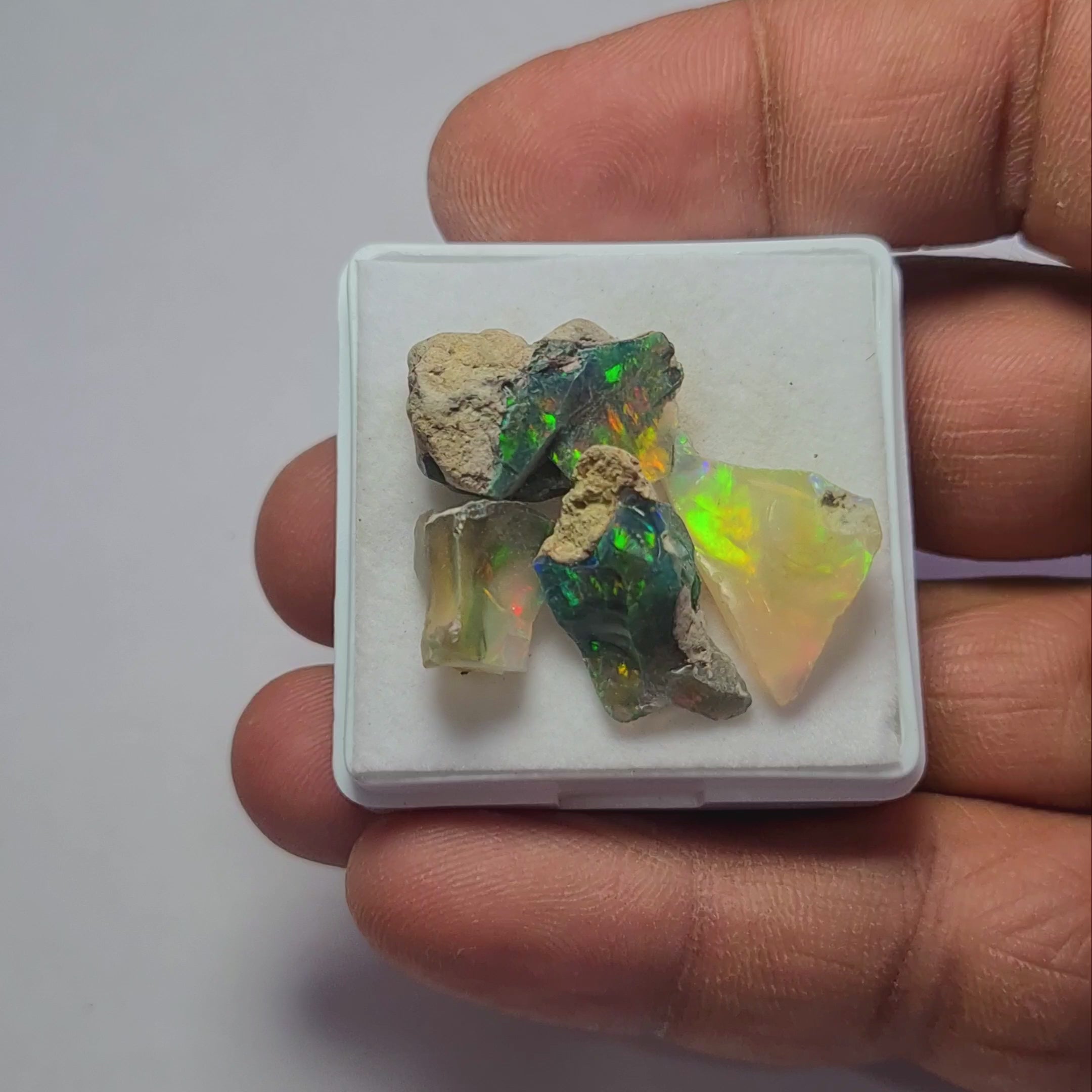 4 Pcs Natural Black Opal Rough | Size: 12-21mm