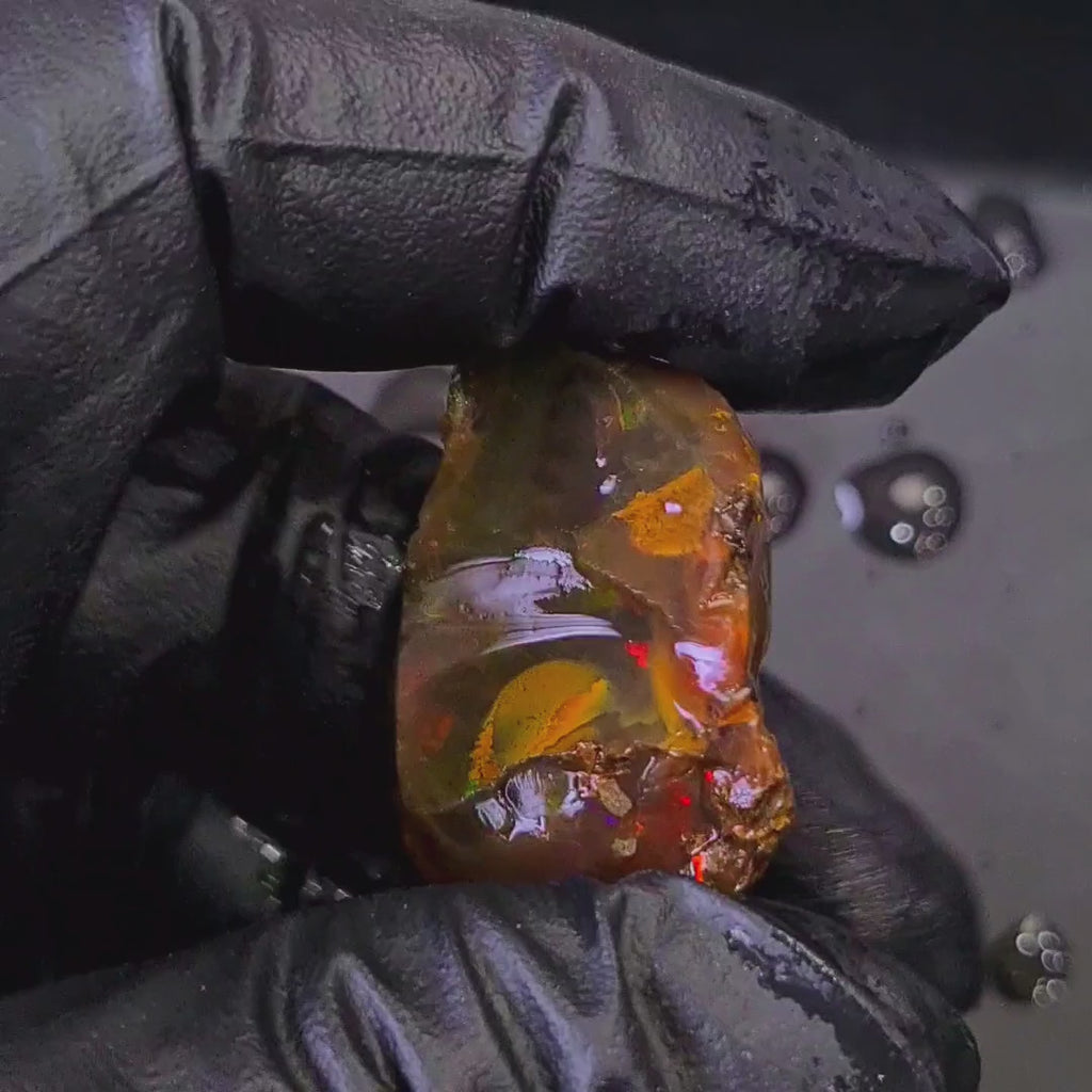 59 Carats | Ethiopian Phantom Water Opal Specimen grade | Brilliant play of colour| 36x25mm