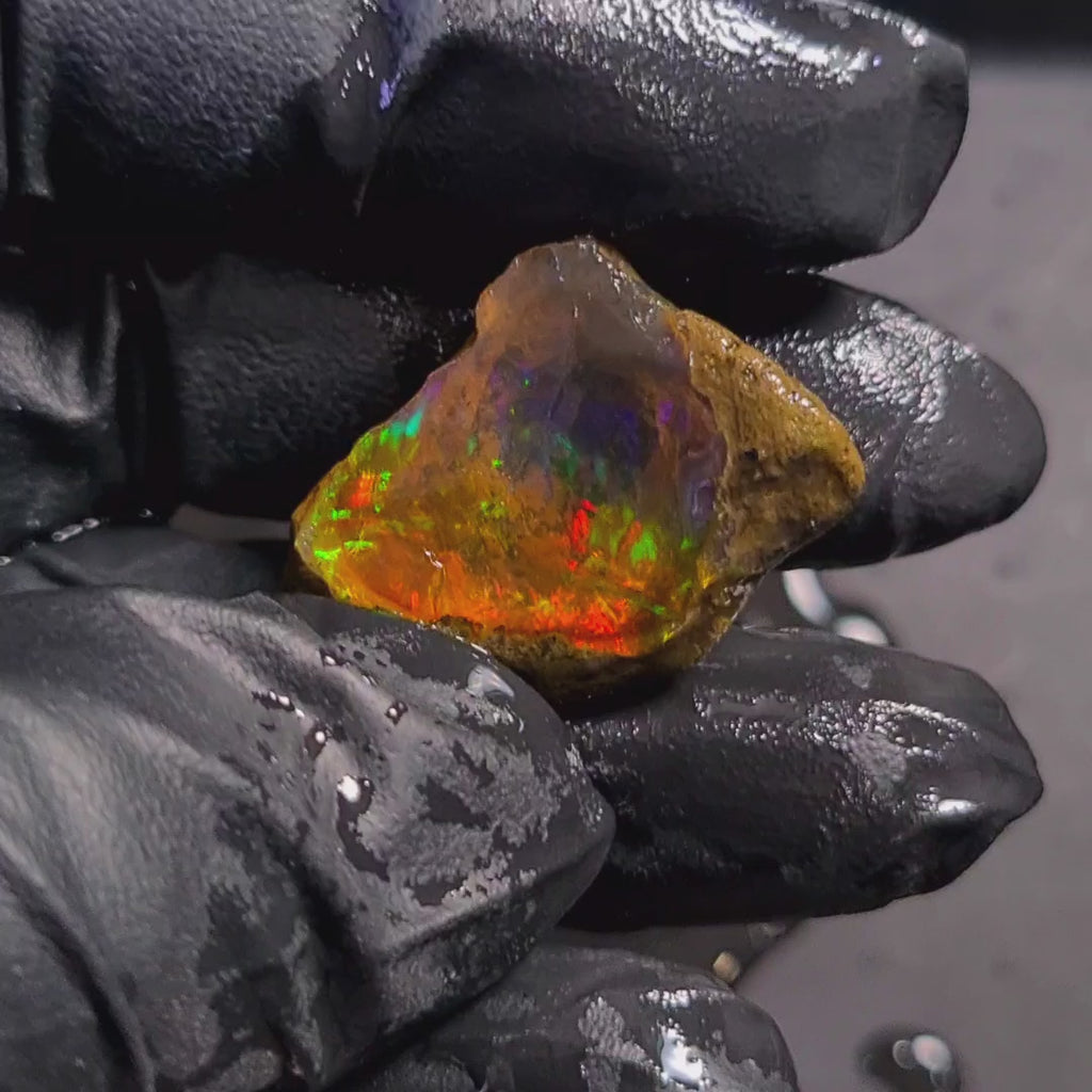 58Carats | Ethiopian  Water Opal Specimen grade | Brilliant play of colour| 32x22mm