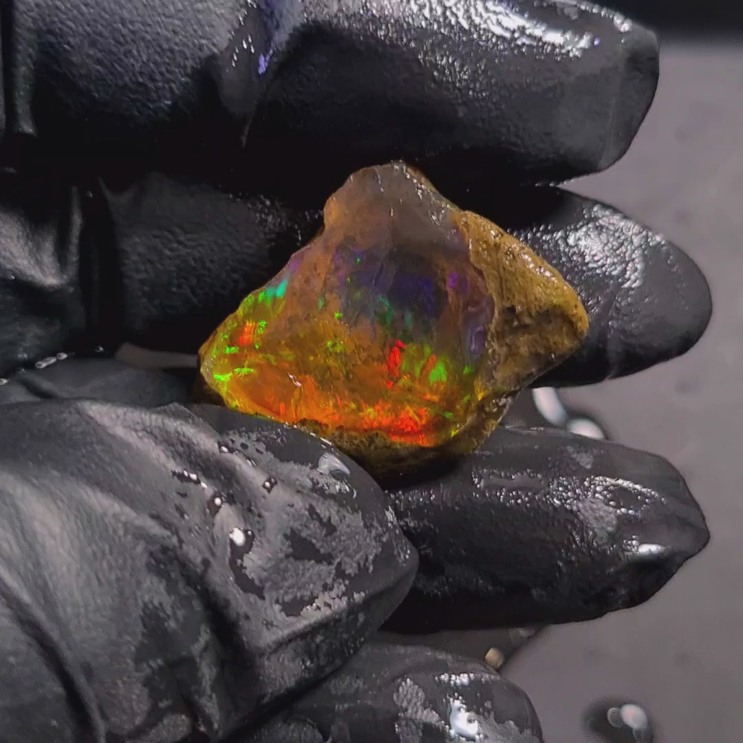 58Carats | Ethiopian  Water Opal Specimen grade | Brilliant play of colour| 32x22mm