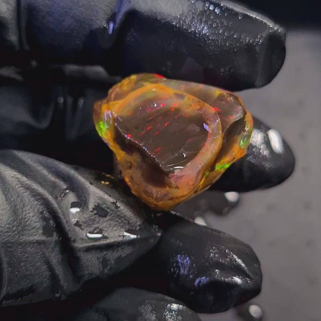 100Carats | Ethiopian Water Opal Specimen grade | Brilliant play of colour| 39x27mm