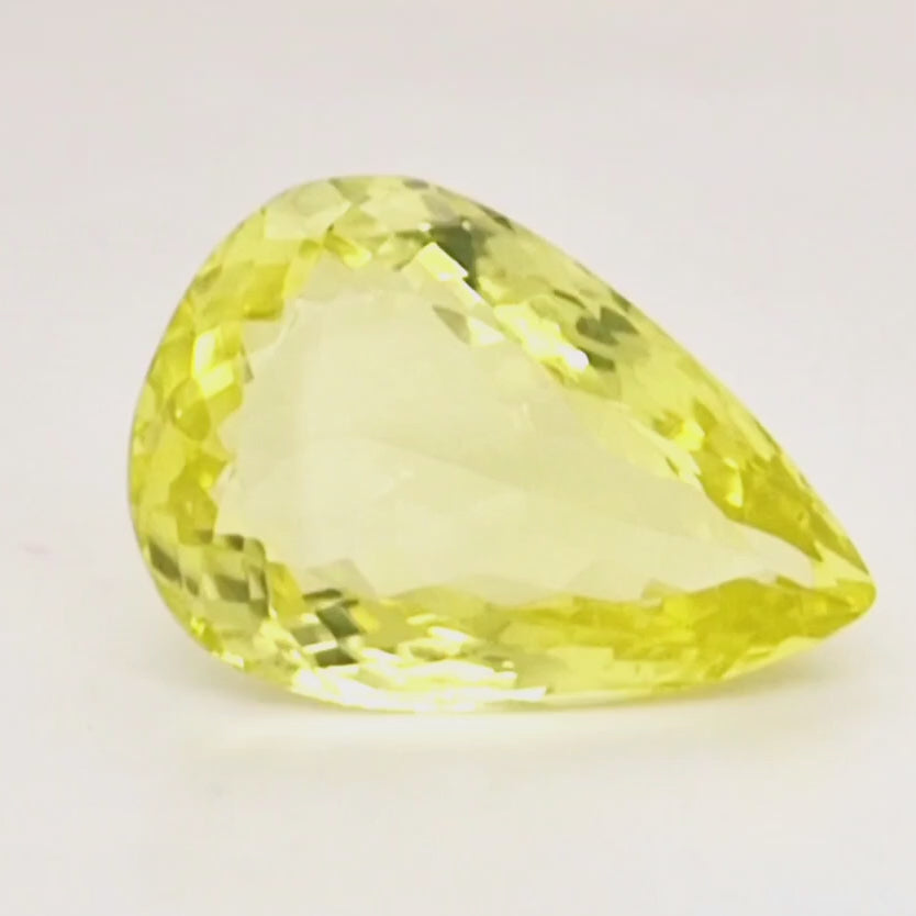 Natural Lemon Quartz Faceted  | Pear  | Size: 24x16mm