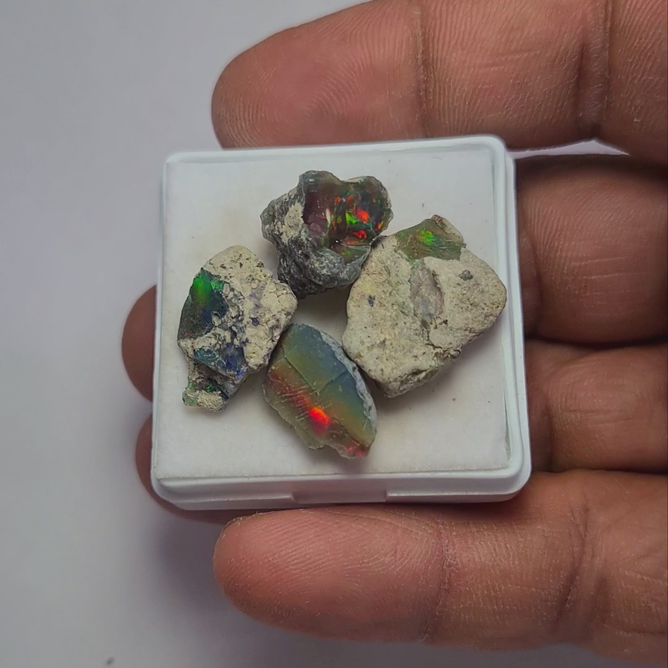 4 Pcs Natural Black Opal Rough | Size: 14-20mm