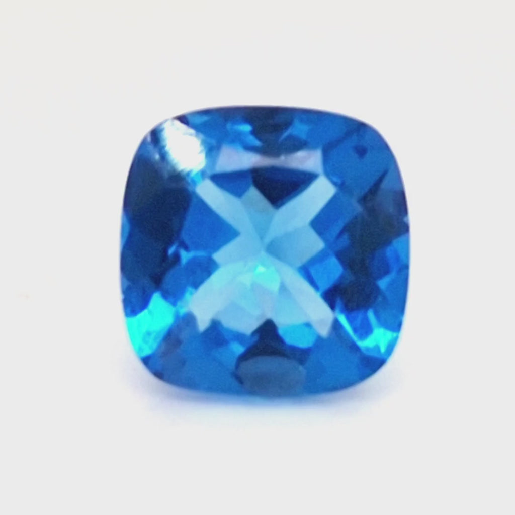Natural Swiss Blue Topaz Faceted | Square  | Size: 13mm