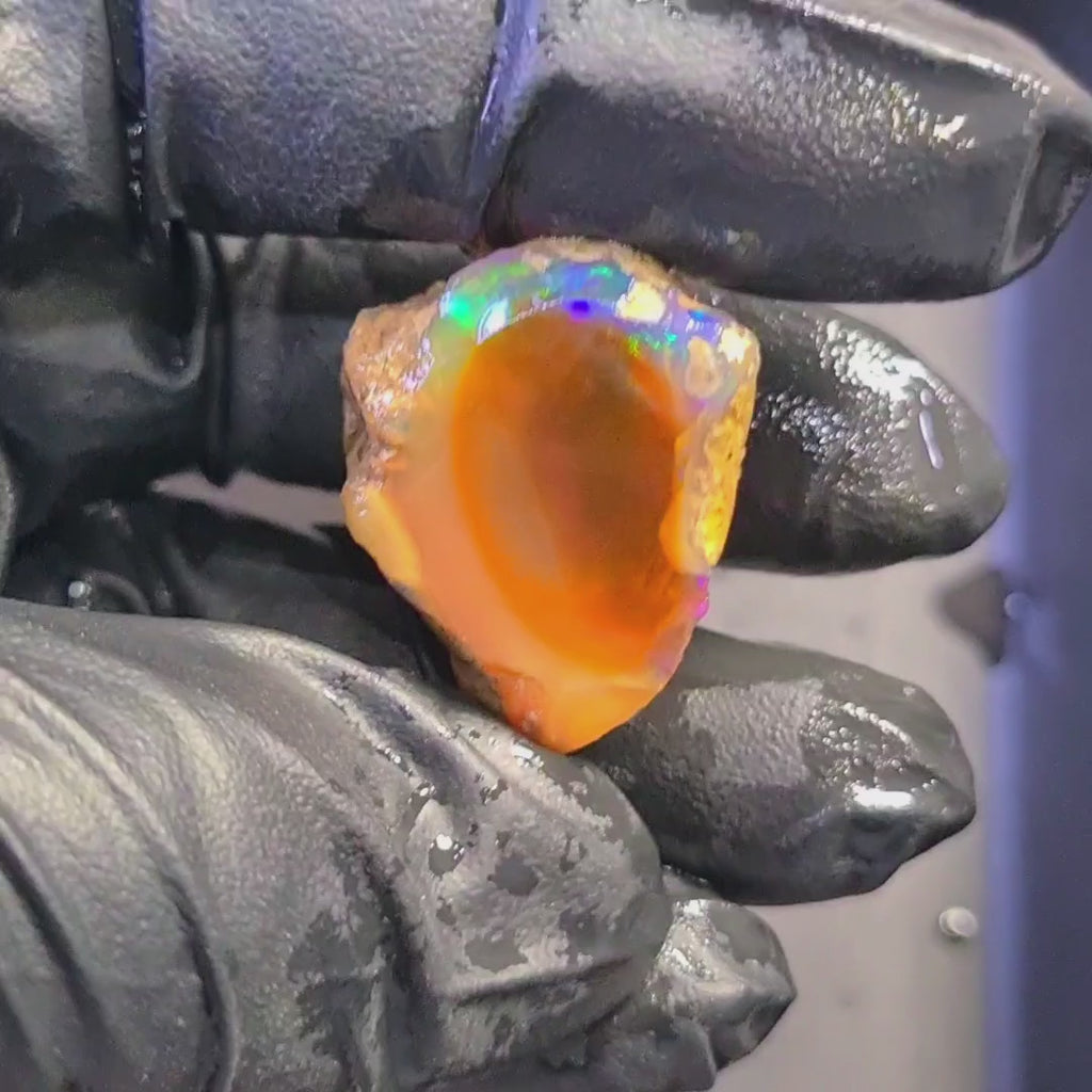 75Carats | Ethiopian Water Opal Specimen grade | Brilliant play of colour| 30x23mm