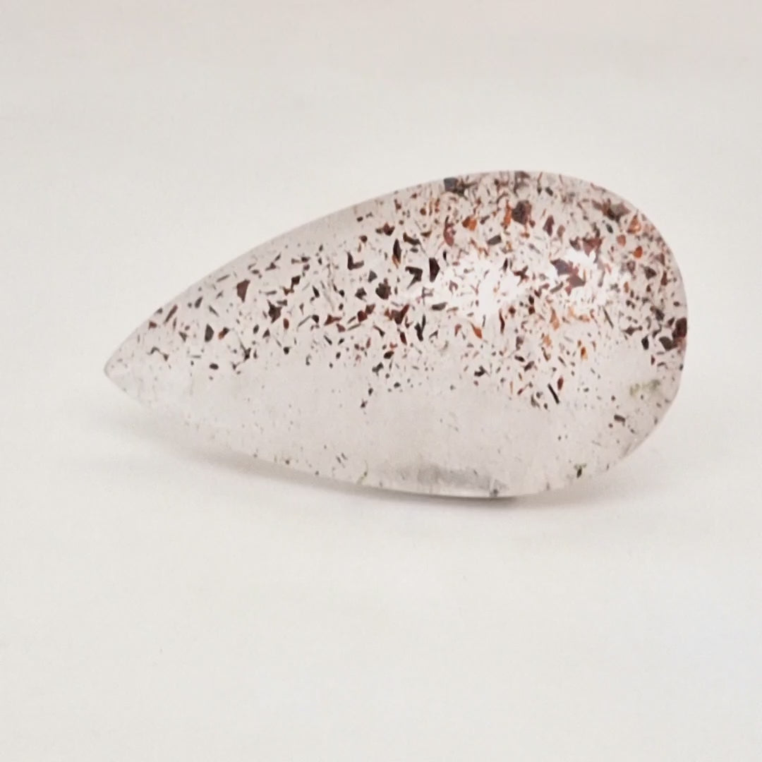 Natural Super Seven Quartz  | Pear  | Size: 28x15mm