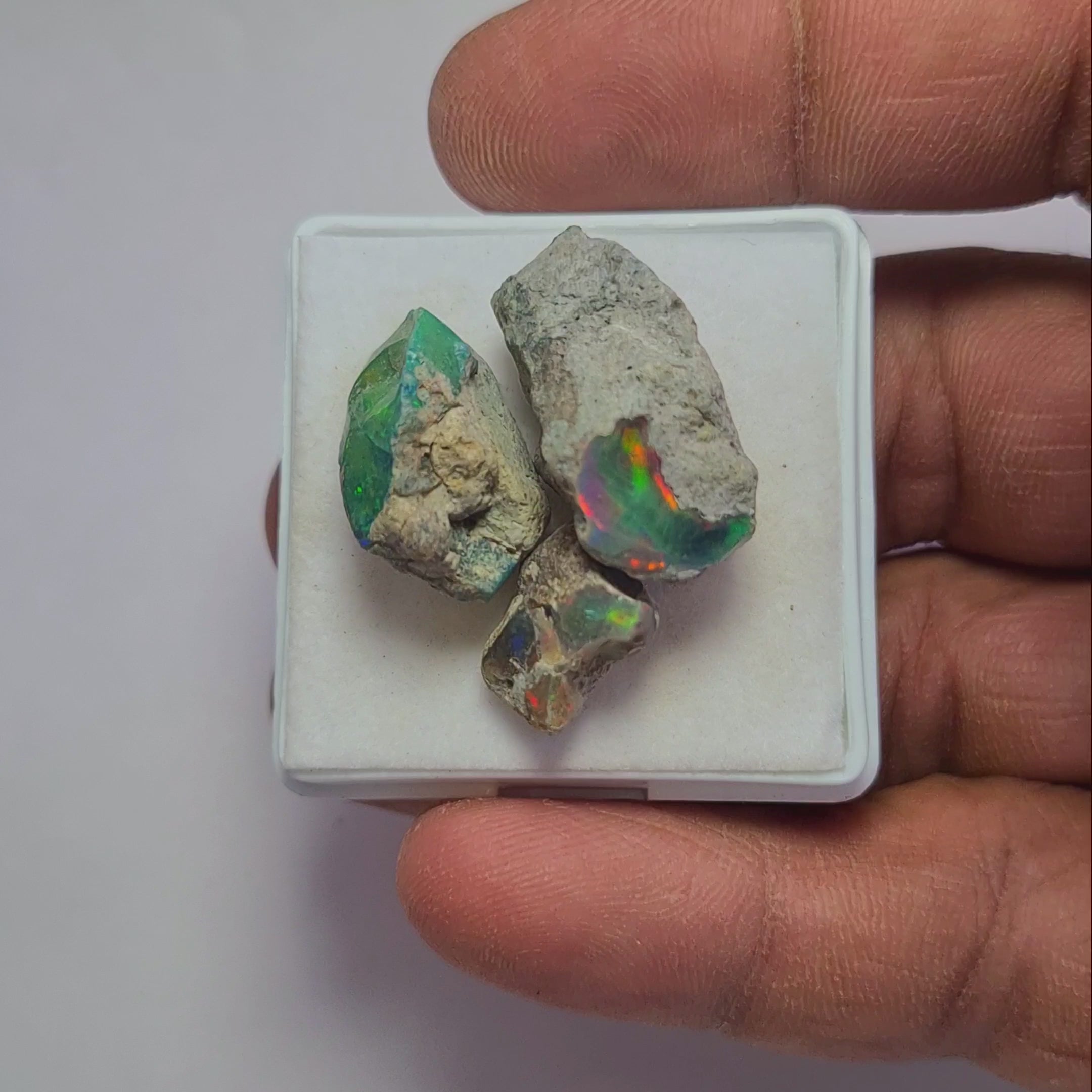 3 Pcs Natural Black Opal Rough | Size: 12-25mm