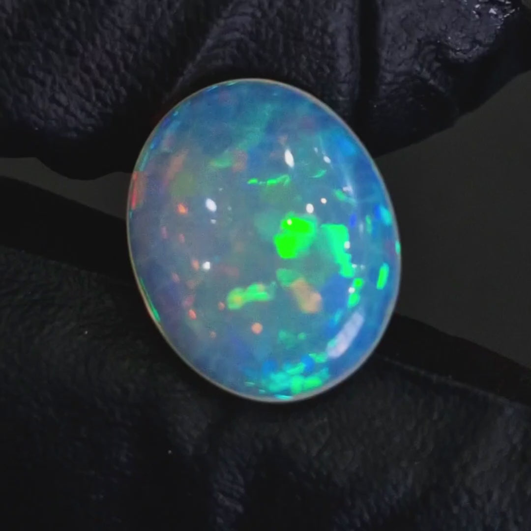 7.1Cts Natural Ethiopian Opal Cabochon | Oval | 18x15mm | Untreated