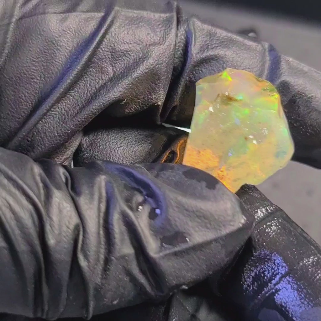 38Carats | Ethiopian Water Opal Specimen grade | Brilliant play of colour| 28x23mm