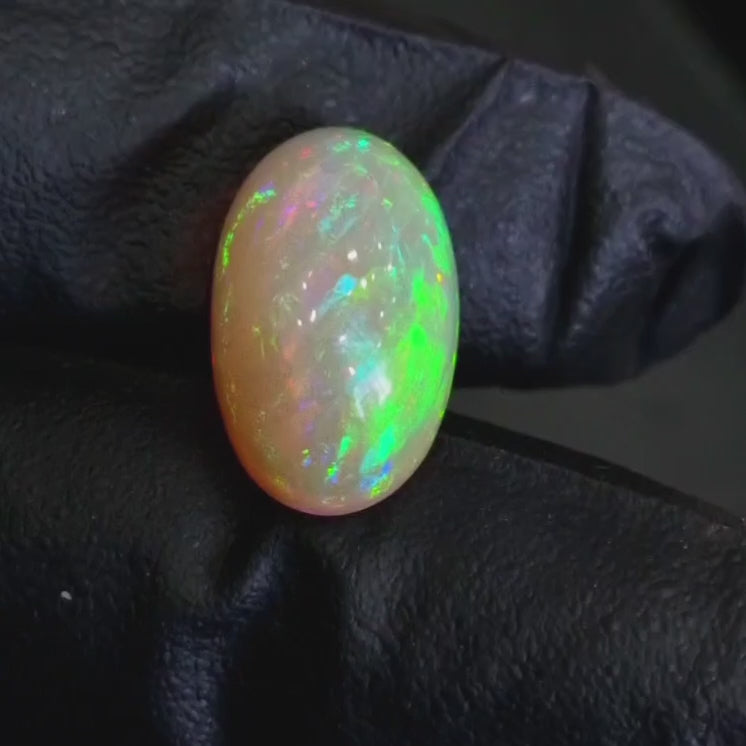 9.6Cts Natural Ethiopian Opal Cabochon | Oval | 18x11mm | Untreated