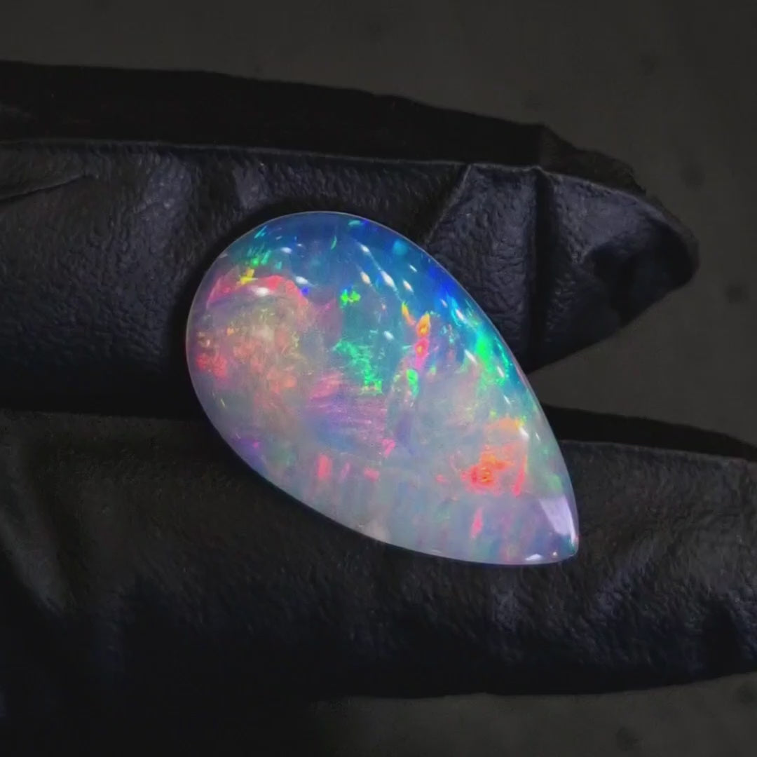 10.3Cts Natural Ethiopian Opal Cabochon | Pear | 29x17mm | Untreated