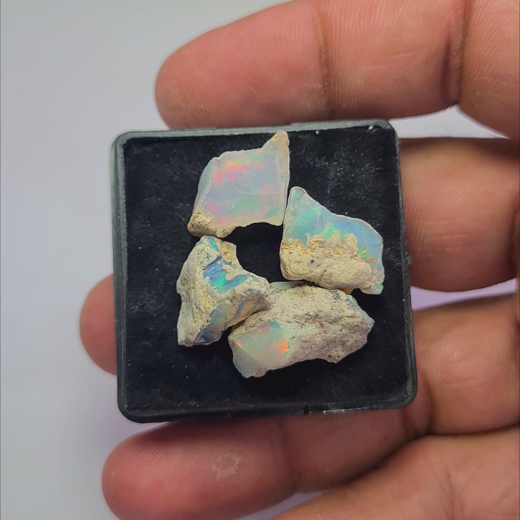 4 Pcs Natural Ethiopian  Opal Rough | Size: 13-19mm