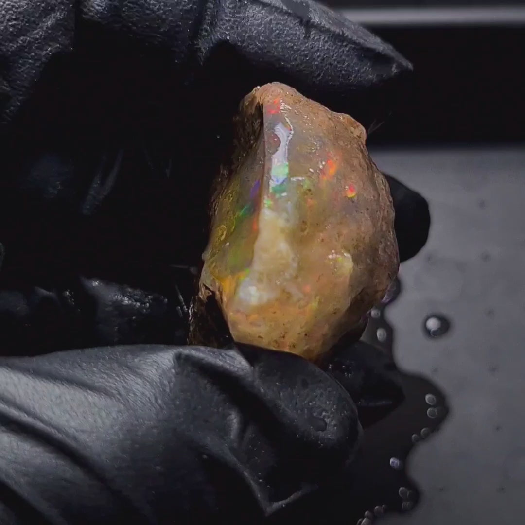 165 Carats | Ethiopian Water Opal Specimen grade | Brilliant play of colour| 42x38mm