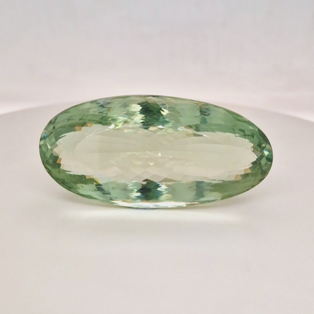 Natural  Prasiolite  Faceted | Oval  | Size: 54x26mm