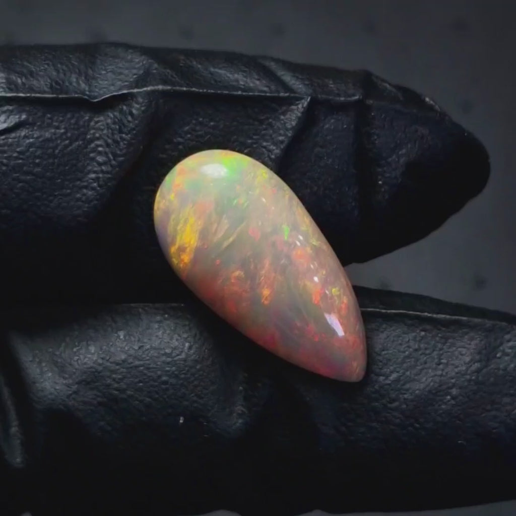 6.6Cts Natural Ethiopian Opal Cabochon | Pear | 23x12mm | Untreated
