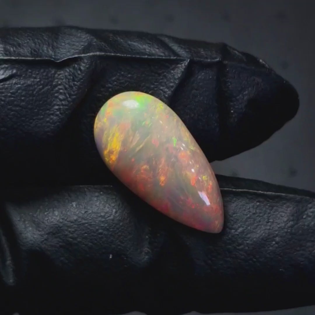6.6Cts Natural Ethiopian Opal Cabochon | Pear | 23x12mm | Untreated