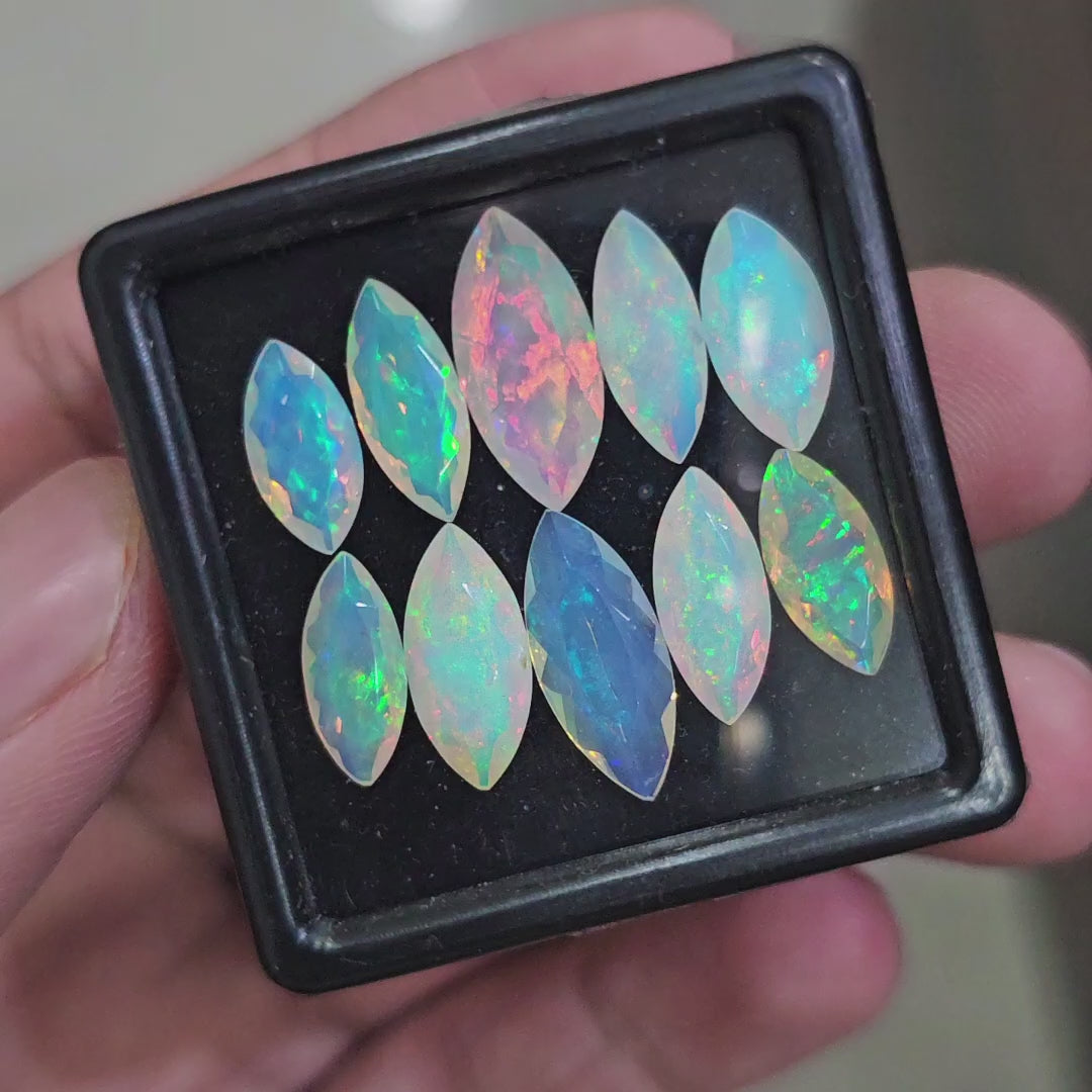 10 Pcs Natural Ethiopian Opal Faceted | Marquise | 11-16mm| With Box