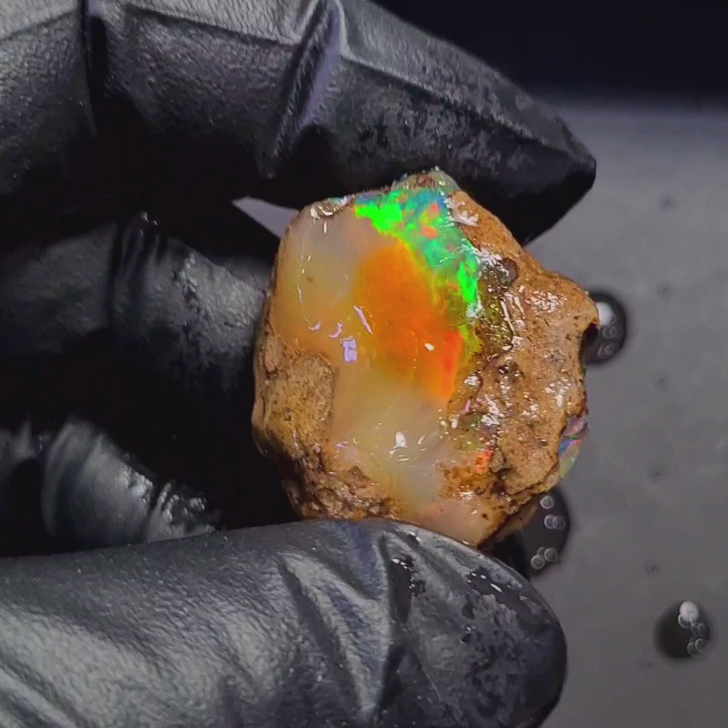 72 Carats | Ethiopian Water Opal Specimen grade | Brilliant play of colour| 35x30mm