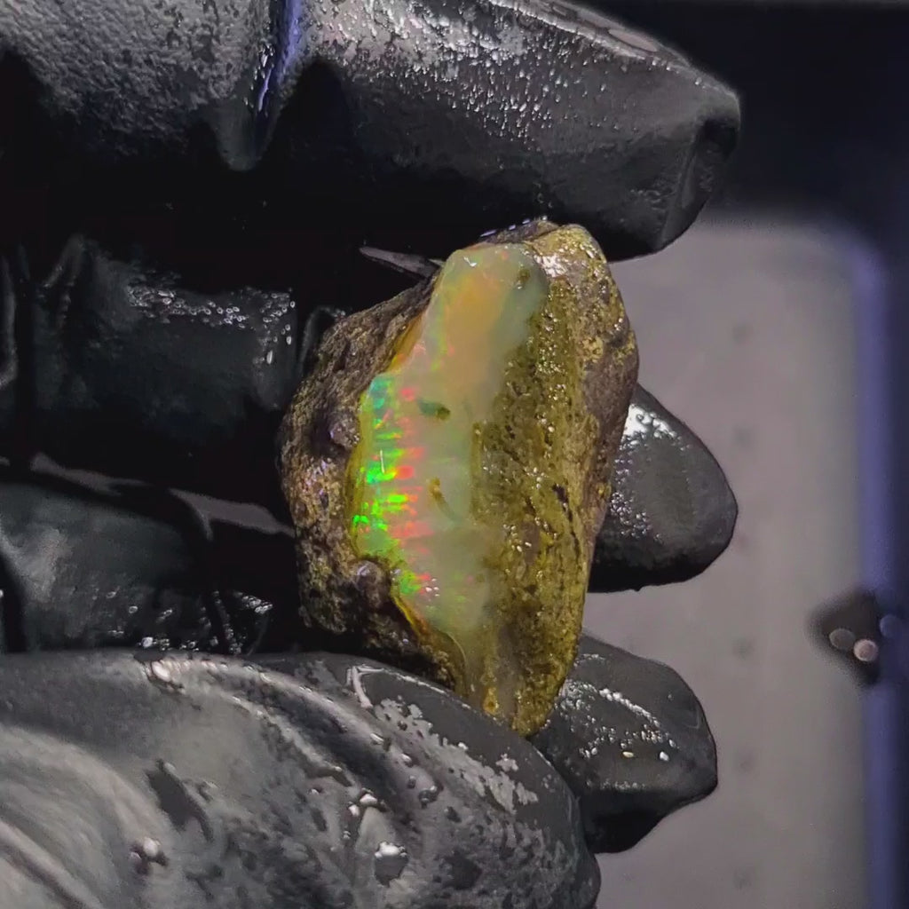 58Carats | Ethiopian Water Opal Specimen grade | Brilliant play of colour| 32x22mm