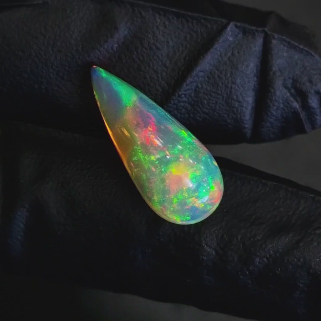 6.9Cts Natural Ethiopian Opal Cabochon | Pear | 24x10mm | Untreated